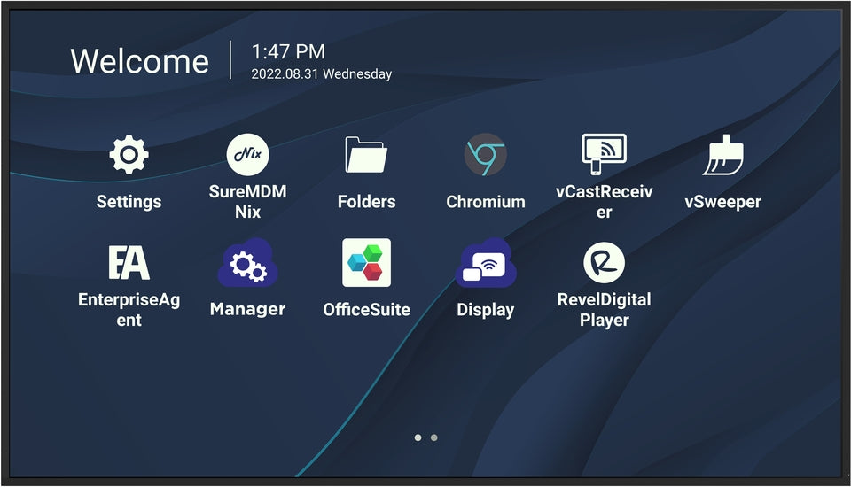 Display screen on an angle