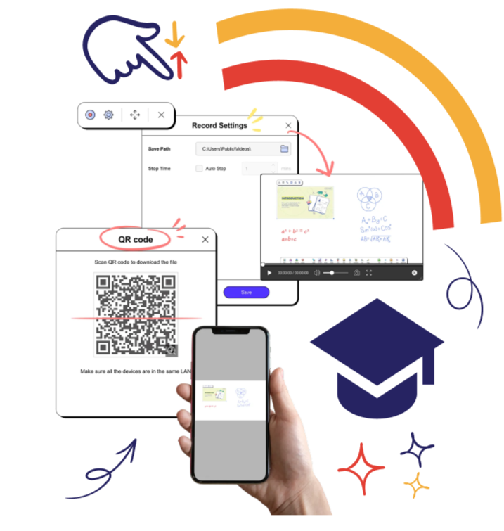 IQ class one software image with doodles and wifi graphic