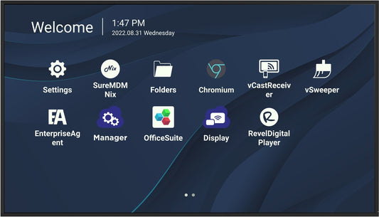 Display screen on an angle
