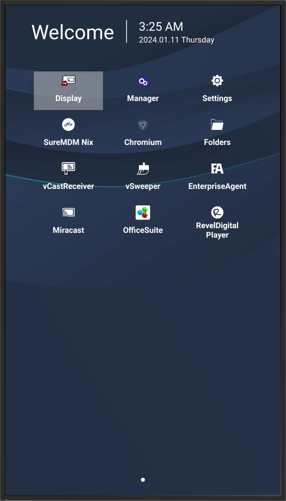 Display screen front on