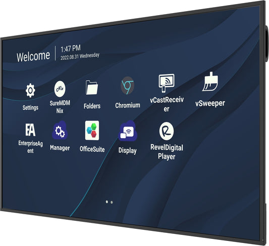 Display screen on an angle