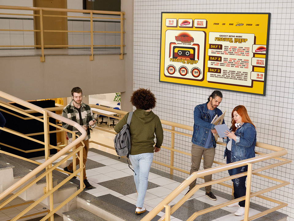 Example of display screen in a school scenario