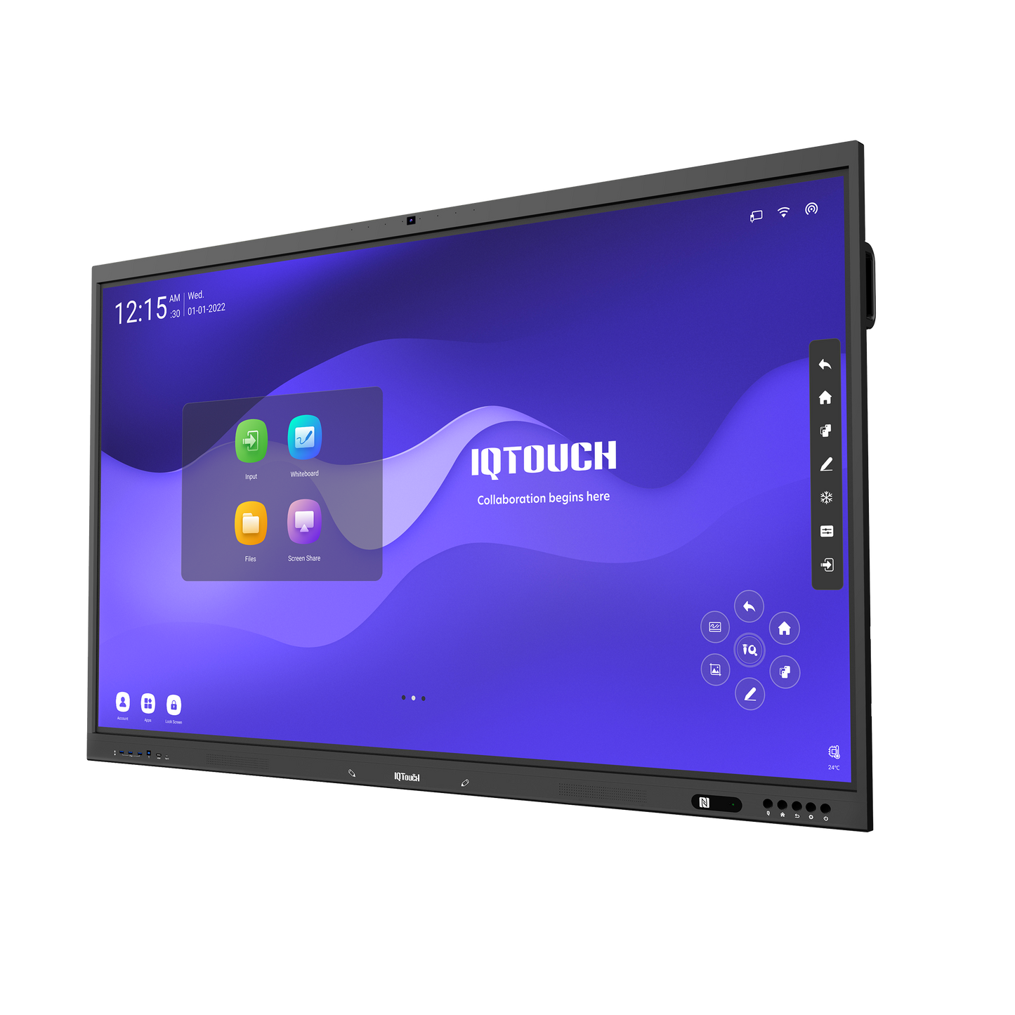interactive screen on an angle