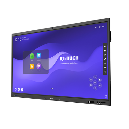 interactive screen on an angle