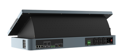 Digital desktop podium from back