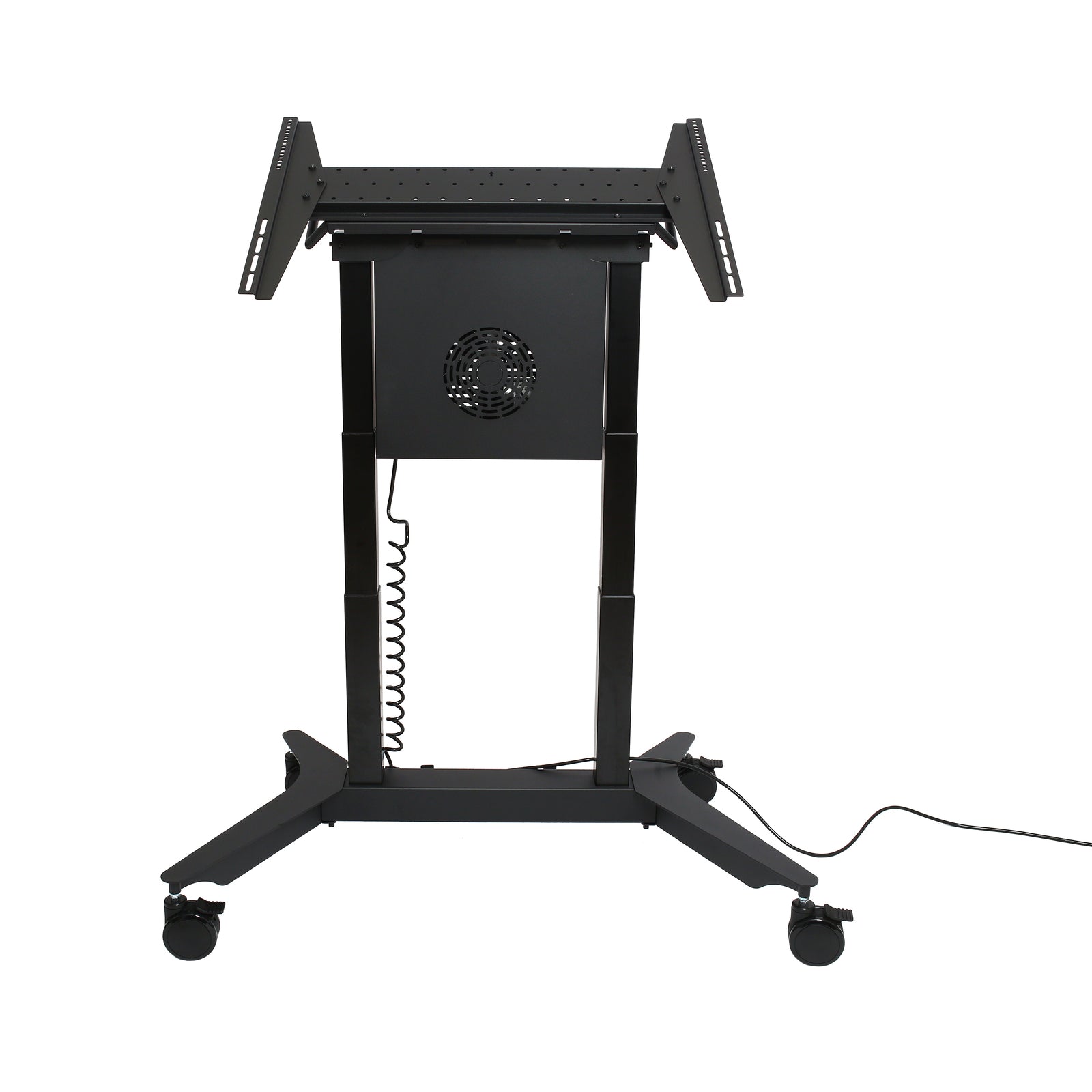 image of tilt-to-table electric mobile stand extended