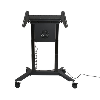 image of tilt-to-table electric mobile stand extended