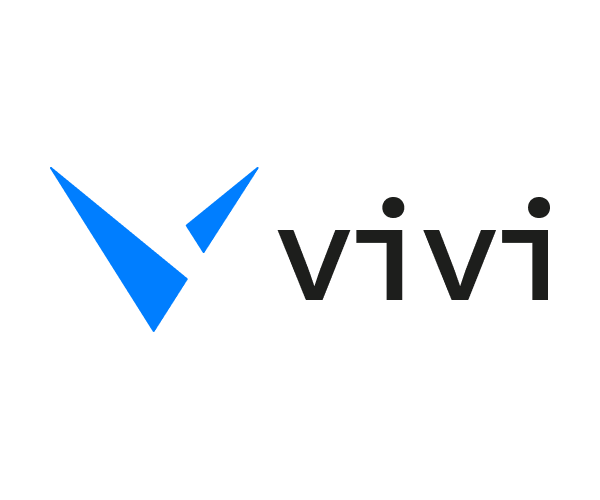 Vivi logo with big V graphic